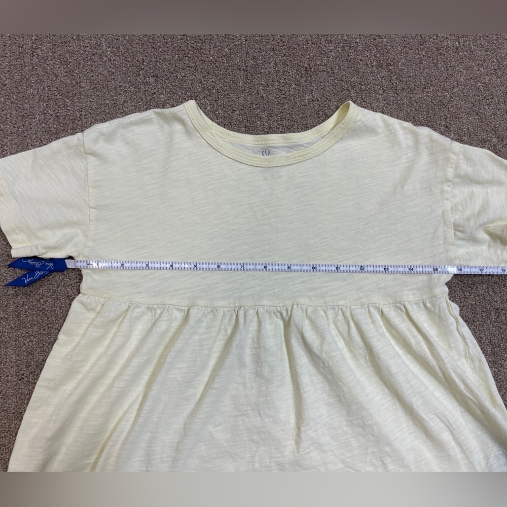 Gap Kids: Girls Yellow Peplum Cotton Short Sleeve T-Shirt, Size M - Picture 5 of 7